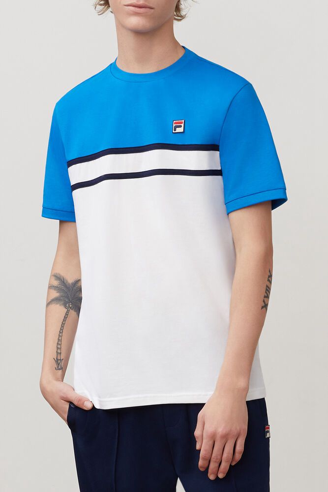 Fila T-Shirt Herre Blå/Hvide Baldi IYX-961238